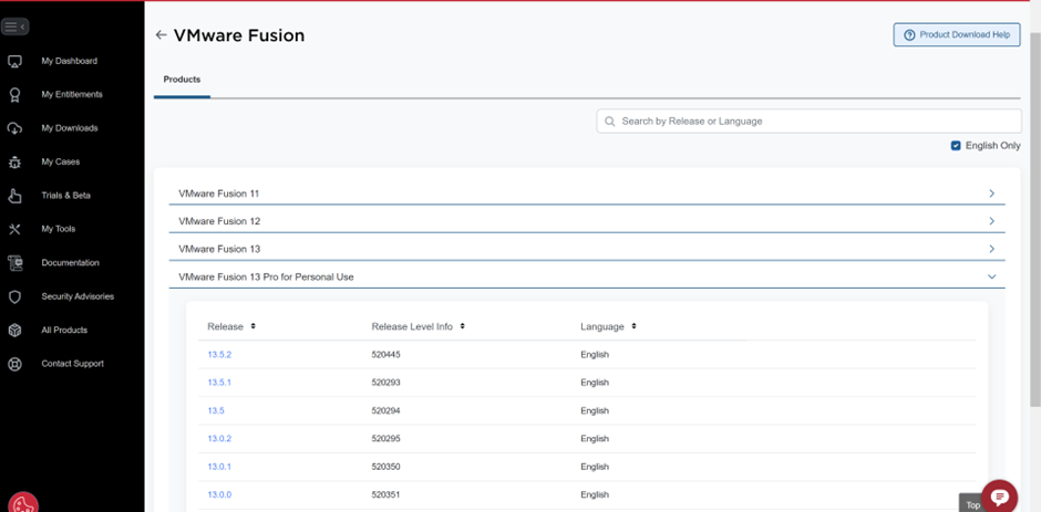 Download Desktop Hypervisor (Workstation and Fusion) for personal and commercial use (with entitlement)下载教程汉化